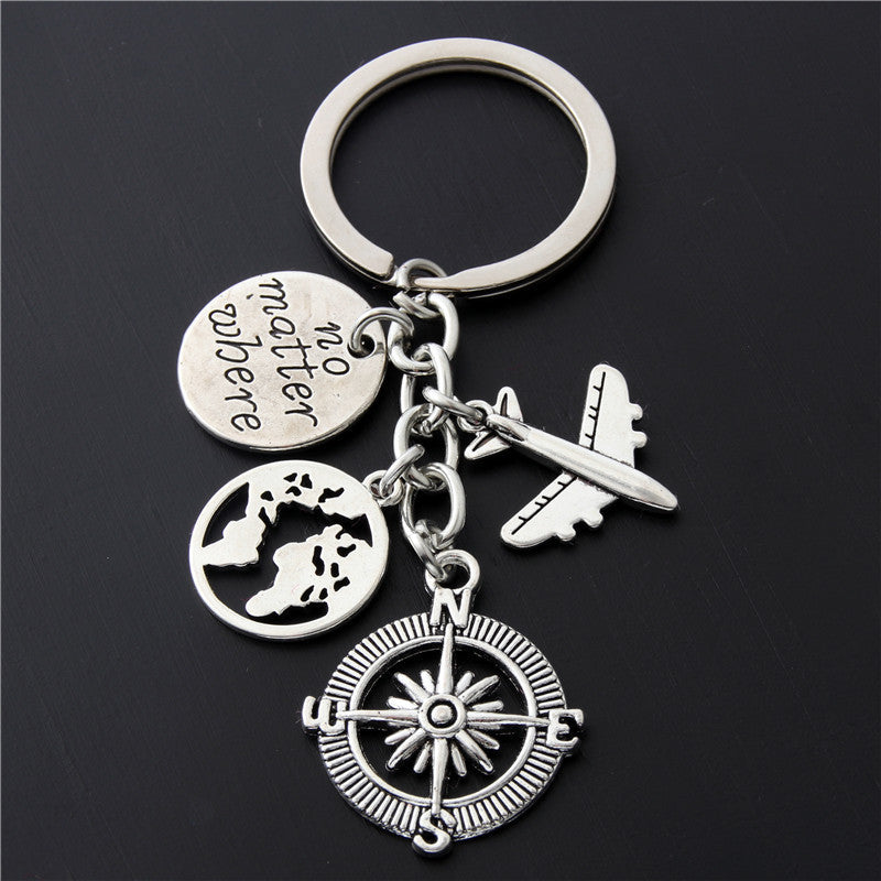 Fashion Travel Scenery Suitcase Key Chain