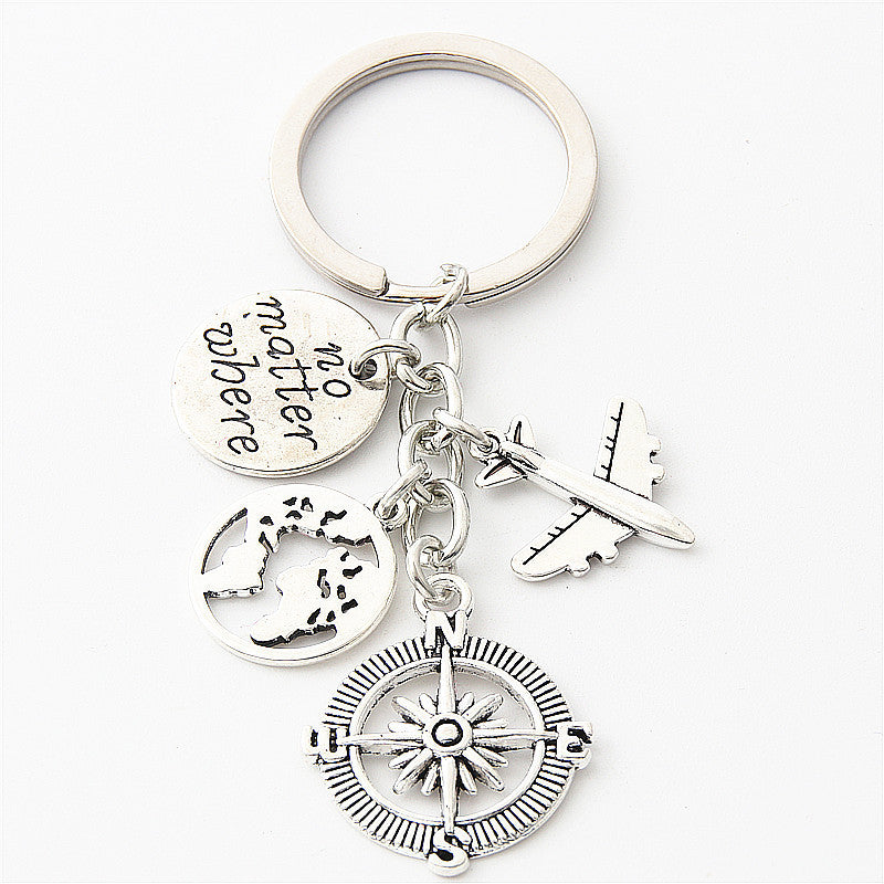 Fashion Travel Scenery Suitcase Key Chain