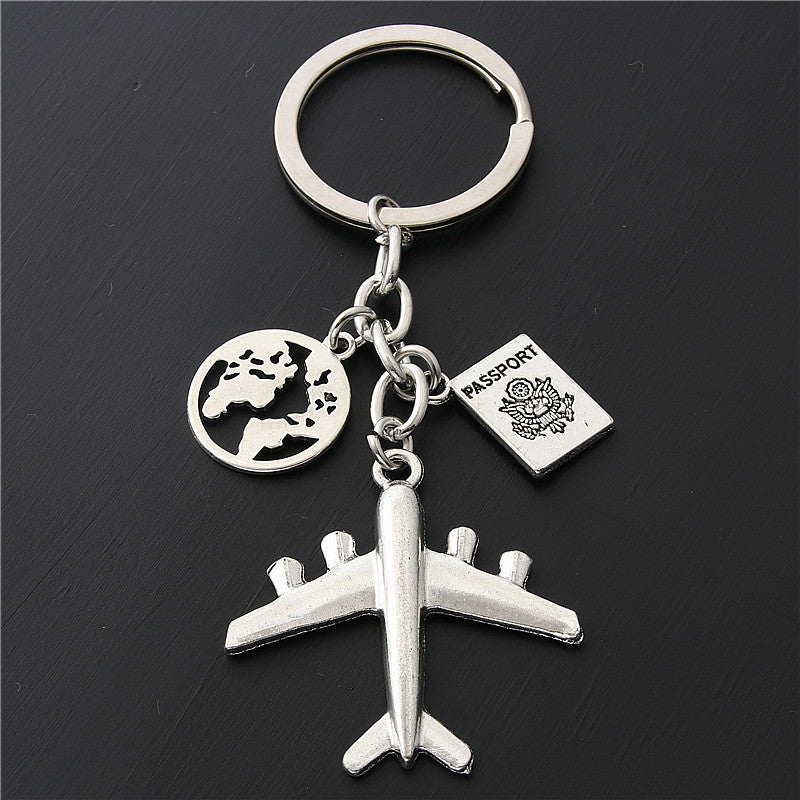 Fashion Travel Scenery Suitcase Key Chain